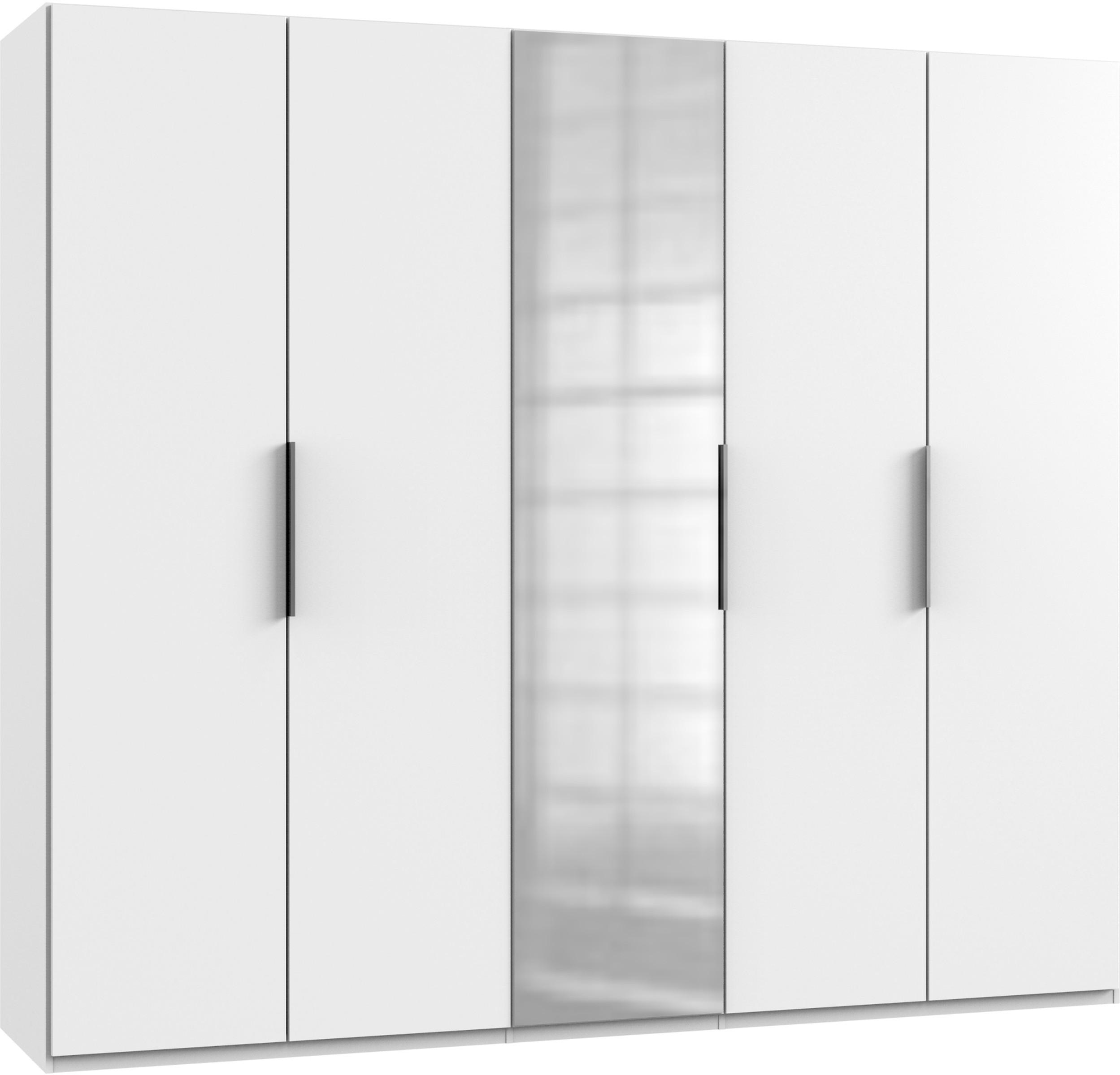 Drehtürenschrank Mit Spiegel 250cm Level 36a Weiß Dekor - Weiß, MODERN, Holzwerkstoff (250/216/58cm) - MID.YOU