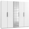 Drehtürenschrank Mit Spiegel 250cm Level 36a Weiß Dekor - Weiß, MODERN, Holzwerkstoff (250/216/58cm) - MID.YOU