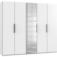 Drehtürenschrank Mit Spiegel 250cm Level 36a Weiß Dekor - Weiß, MODERN, Holzwerkstoff (250/216/58cm) - MID.YOU