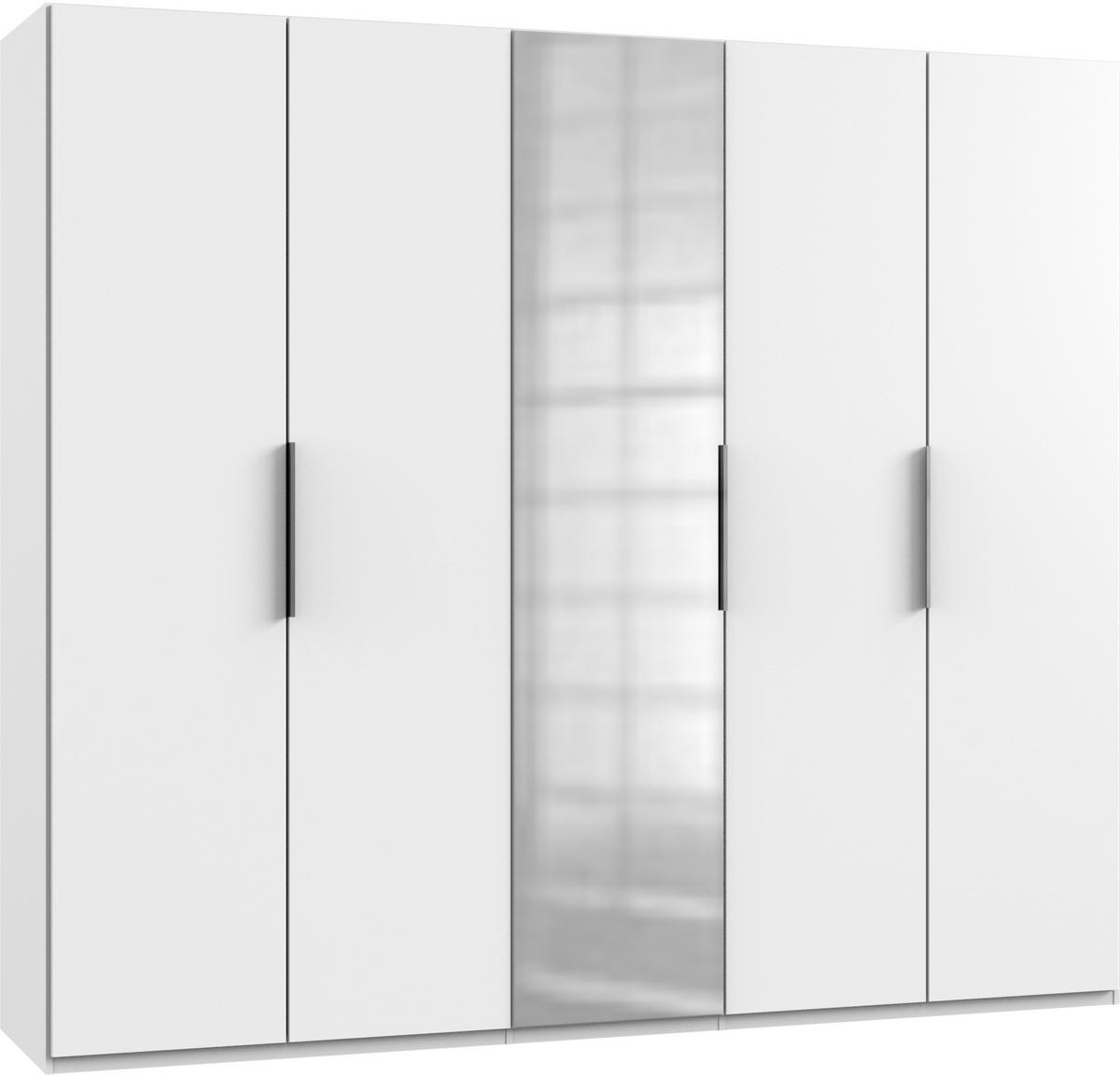 Drehtürenschrank Mit Spiegel 250cm Level 36a Weiß Dekor - Weiß, MODERN, Holzwerkstoff (250/216/58cm) - MID.YOU