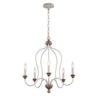 Kronleuchter Fe-Hartsville5 - Hellbraun/Beige, Natur, Metall (56.8/77.5cm) - Elstead Lighting