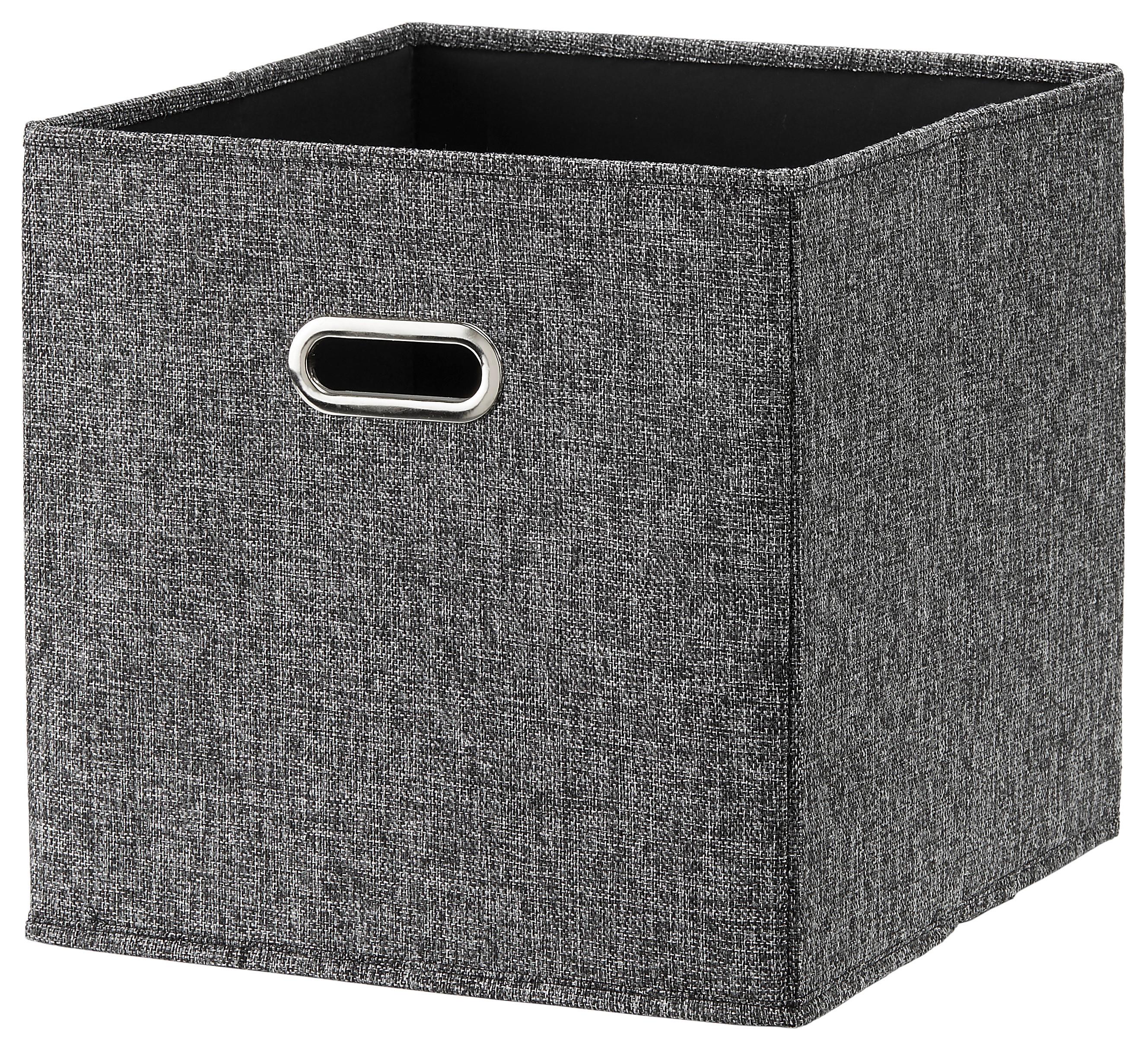 Skladací Box Bobby - Ca. 34l -Ext- -Akt- - čierna, Moderný, kartón/textil (33/32/33cm) - Premium Living