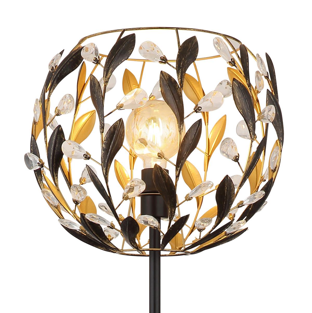 Stehleuchte Mika Klar Schwarz Goldfarben D:40cm - Klar/Goldfarben, Basics, Kunststoff/Metall (40/157cm) - Globo