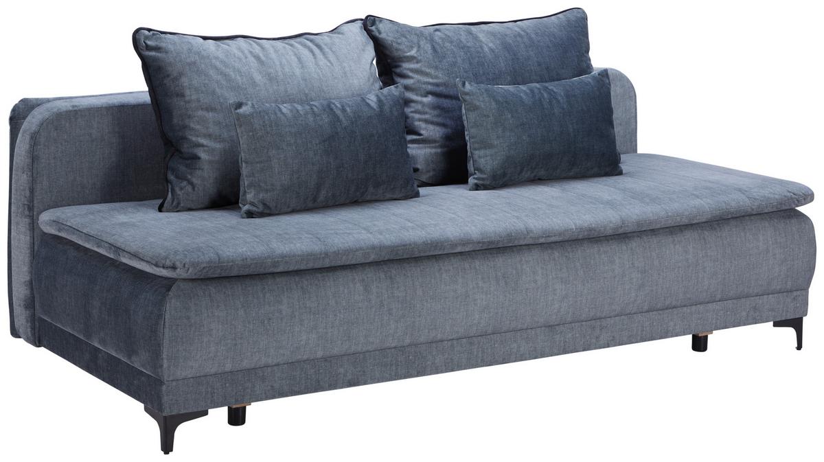 Boxspringsofa Tom Mit Schlaffunktion & Bettkasten - Anthrazit/Schwarz, MODERN, Textil (206/96/96cm) - Ondega