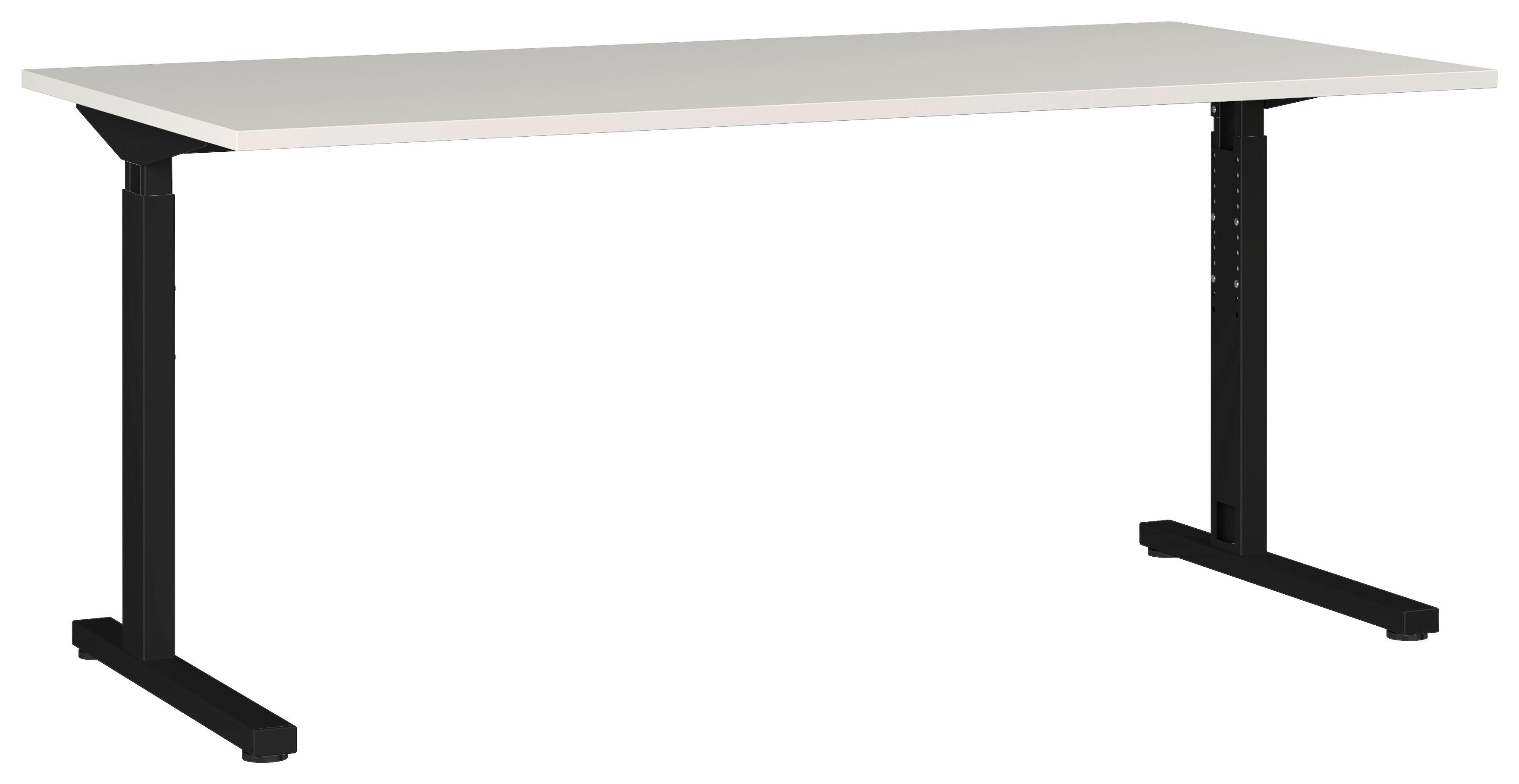 Schreibtisch Profi Schwarz/Grau L: 180cm - Schwarz/Grau, MODERN, Holzwerkstoff/Metall (180/80/70cm) - Germania