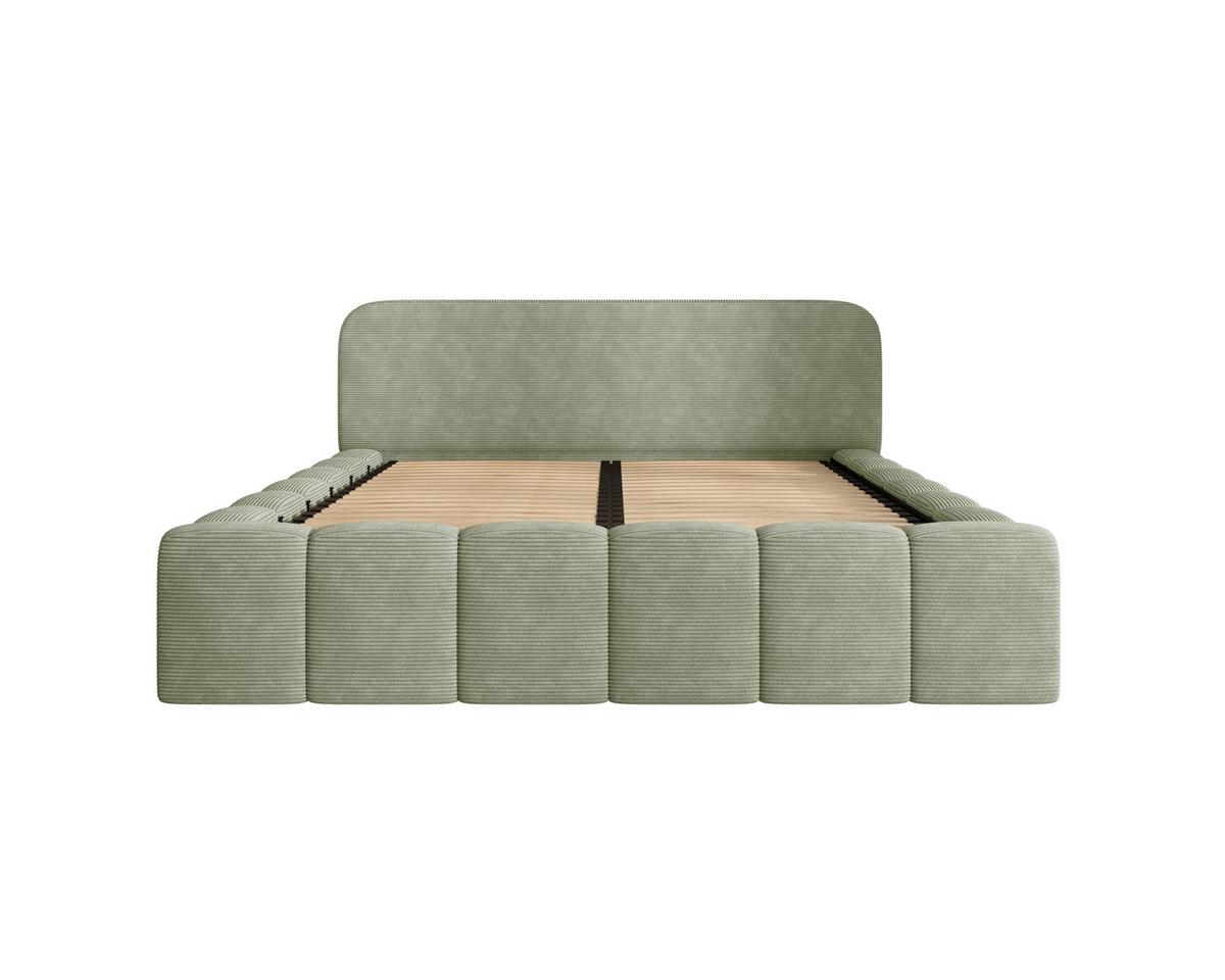 Polsterbett Deli 120 Mint LF: 120x200cm - Schwarz/Mintgrün, MODERN, Textil/Metall (120/200cm) - MID.YOU