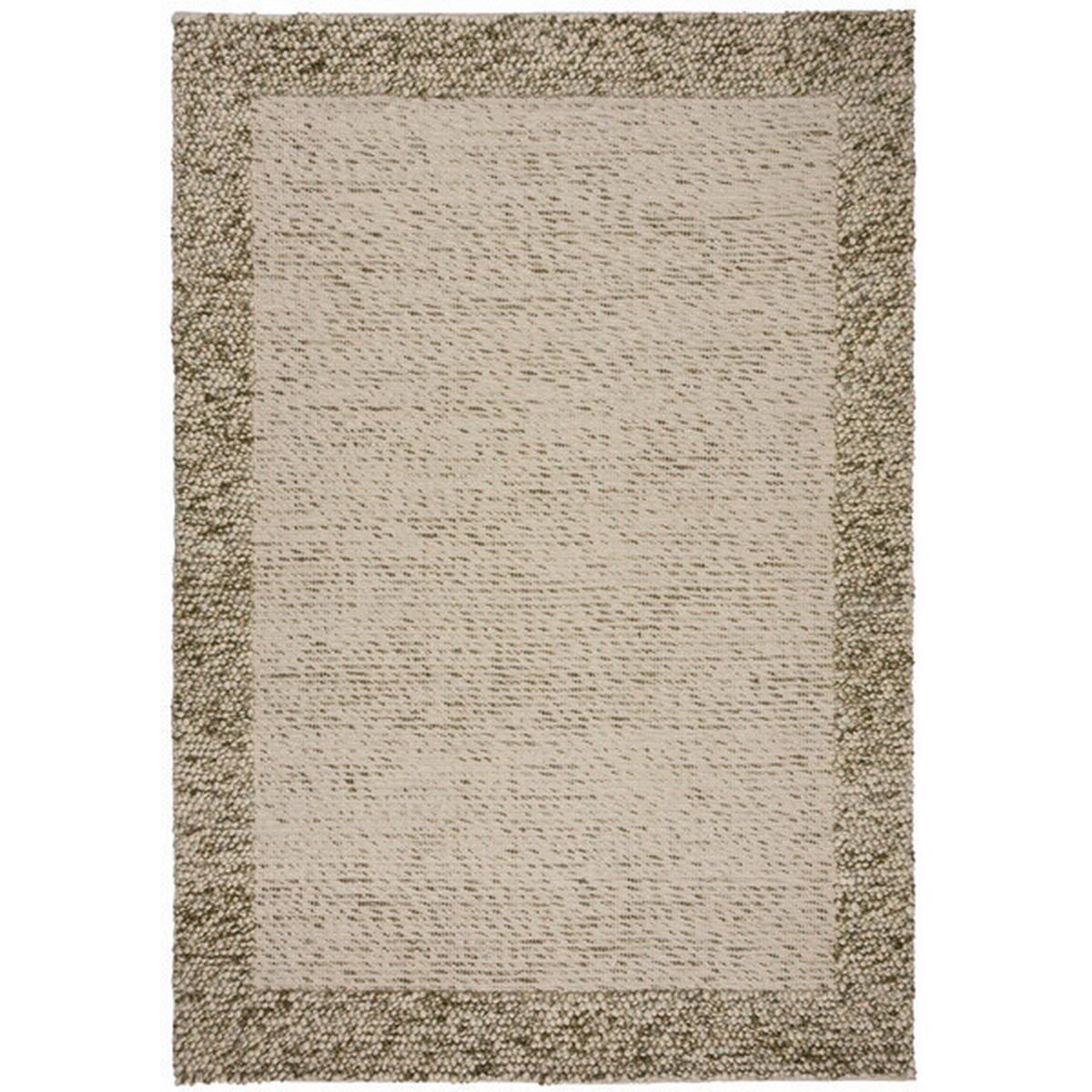 Handwebteppich Bordüre Wolle Green - Grün, Trend, Textil (80/150cm)