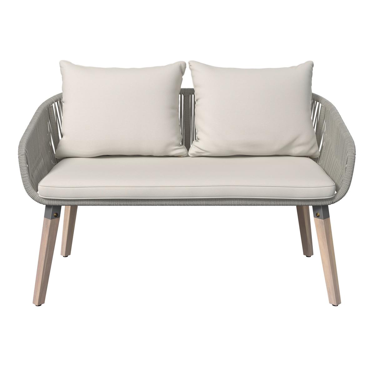 TERASOVÁ SEDACIA SÚPRAVA ELODIE - hnedá/čierna, Modern, drevo/textil - Bessagi Garden
