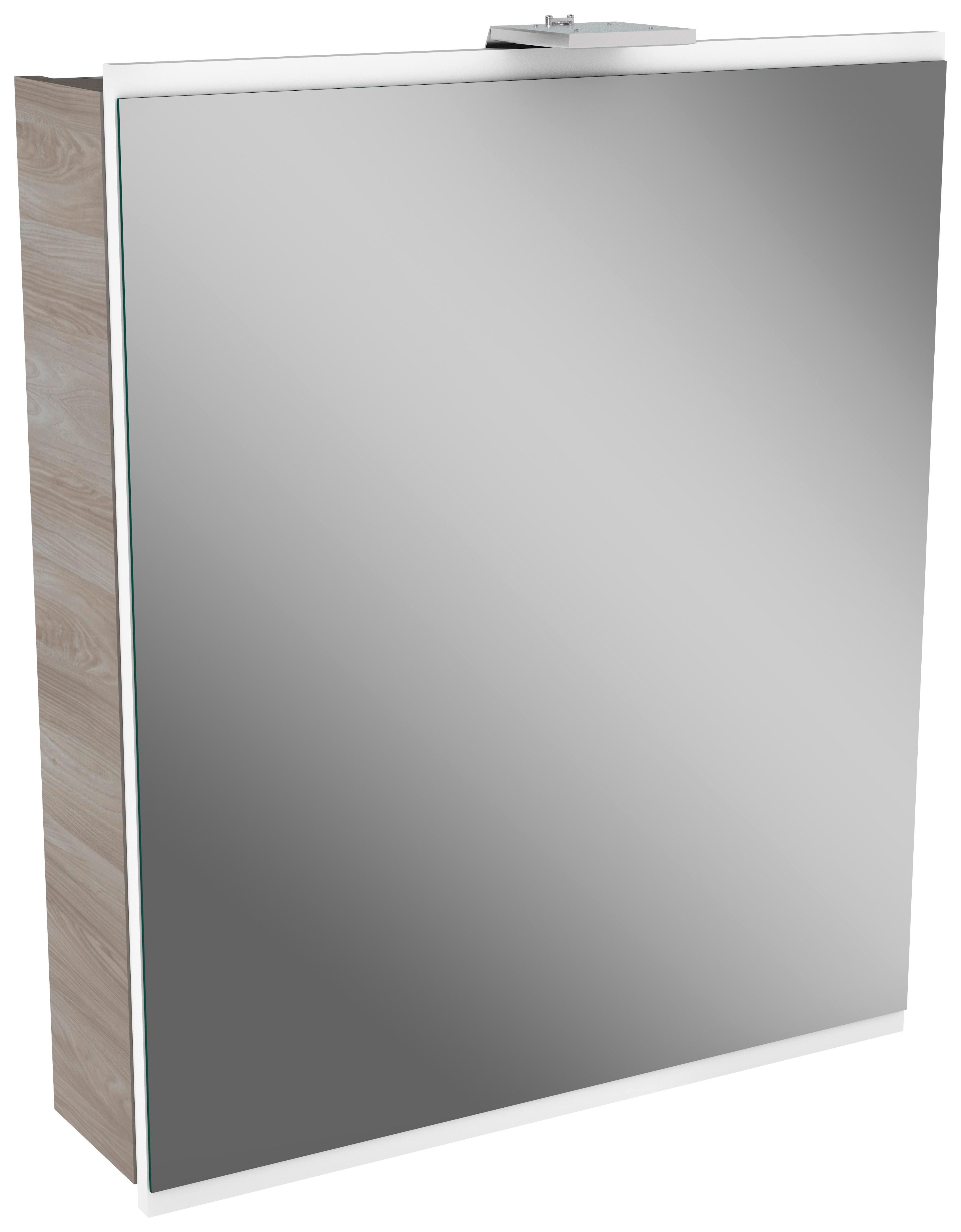Spiegelschrank Lima mit LED 1 Tür BHT: 60x73x15,5 cm Esche - Eschefarben, MODERN, Glas/Holzwerkstoff (60/73/15,5cm) - MID.YOU