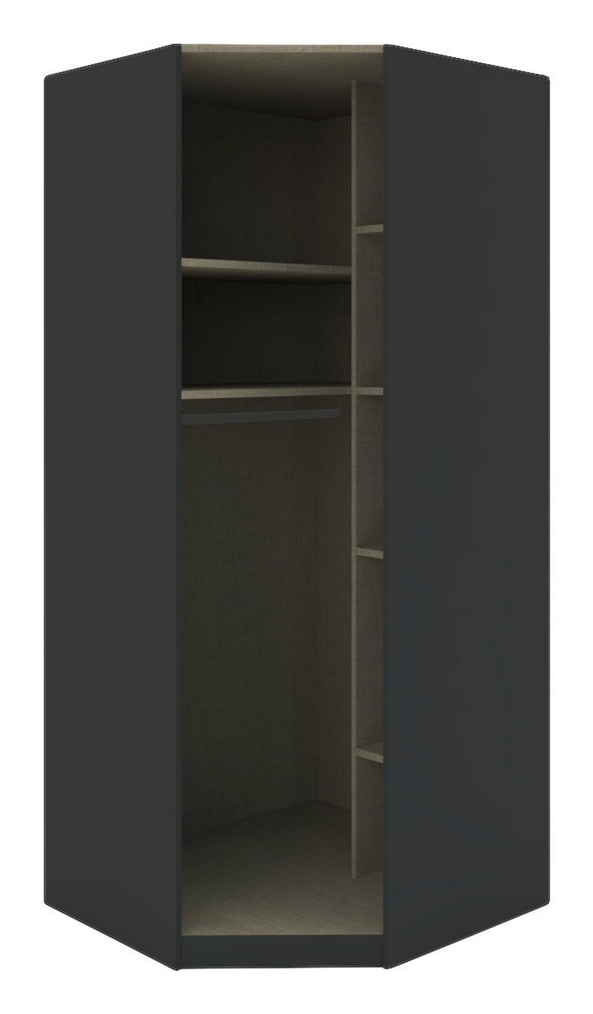 Eckschrankkorpus 91,1cm Unit Anthrazit/ Twist Dekor - Anthrazit, MODERN, Holzwerkstoff (91,1/210/91,1cm) - Ondega
