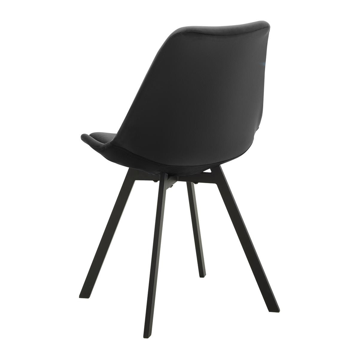 Židle ze sametu Mia - černá - černá, Moderní, kov/textil (45/84/55cm) - P & B