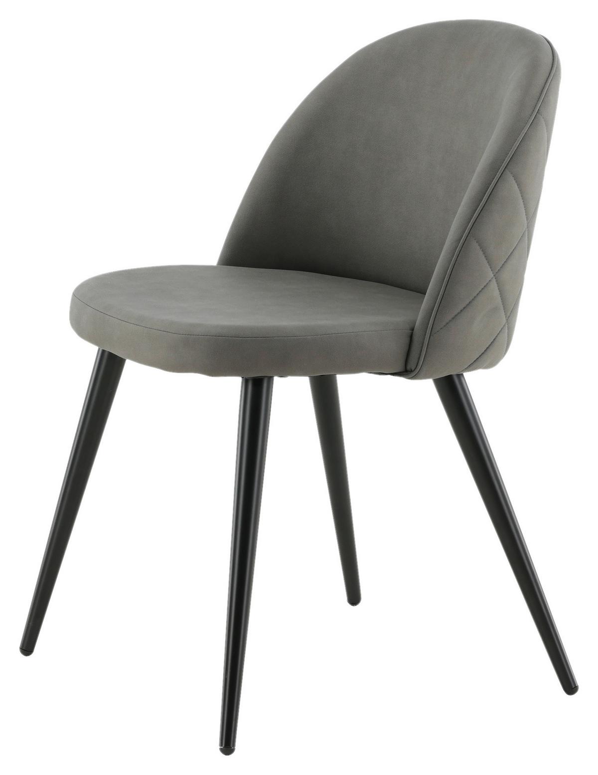 Stuhl-Set Velvet - Dunkelgrau/Beige, Design, Kunststoff/Textil (50/76,5/57cm) - Livetastic