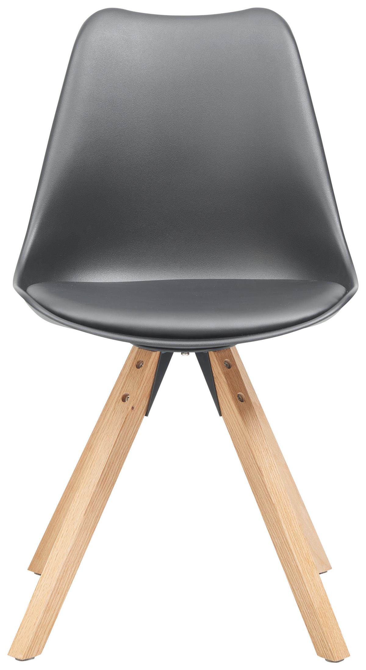 Stuhl Vilnius - Schwarz/Naturfarben, LIFESTYLE, Holz/Kunststoff (48,5/84/55cm) - MID.YOU