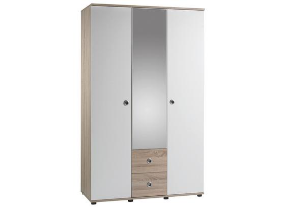 Drehtürenschrank mit Spiegel 115cm Wiki, Sonoma Eiche Dekor - Weiß/Sonoma Eiche, KONVENTIONELL, Glas/Holzwerkstoff (115/190/52cm) - MID.YOU Drehtürenschrank mit Spiegel 115cm Wiki, Sonoma Eiche Dekor - Weiß/Sonoma Eiche, KONVENTIONELL, Glas/Holzwerkstoff (115/190/52cm) - MID.YOU