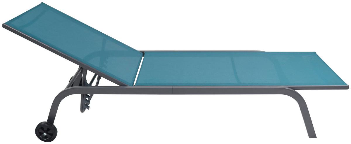 Sonnenliege Sonlas Klappbar - Blau, MODERN, Kunststoff/Textil (32/58/192cm) - Ambia Garden