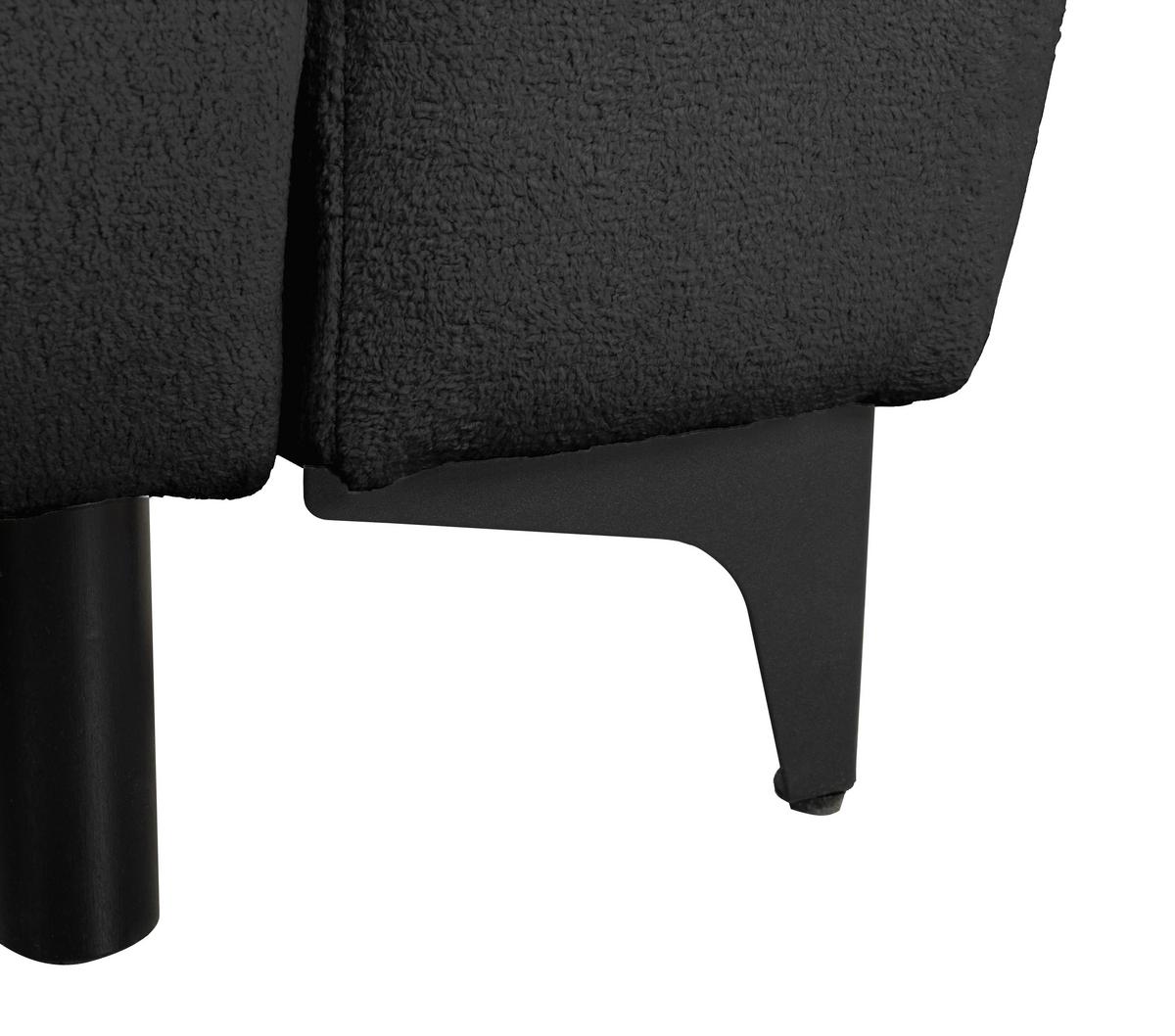 Ecksofa Moli, Anthrazit S: 236x148 cm - Anthrazit/Schwarz, Design, Textil (236/148cm) - MID.YOU