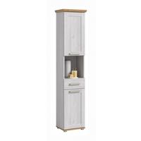 Hochschrank Verona Eiche Dekor /Lärchefarben B: 39cm - Silberfarben/Lärchefarben, Trend, Holzwerkstoff (39/187/34cm) - MID.YOU