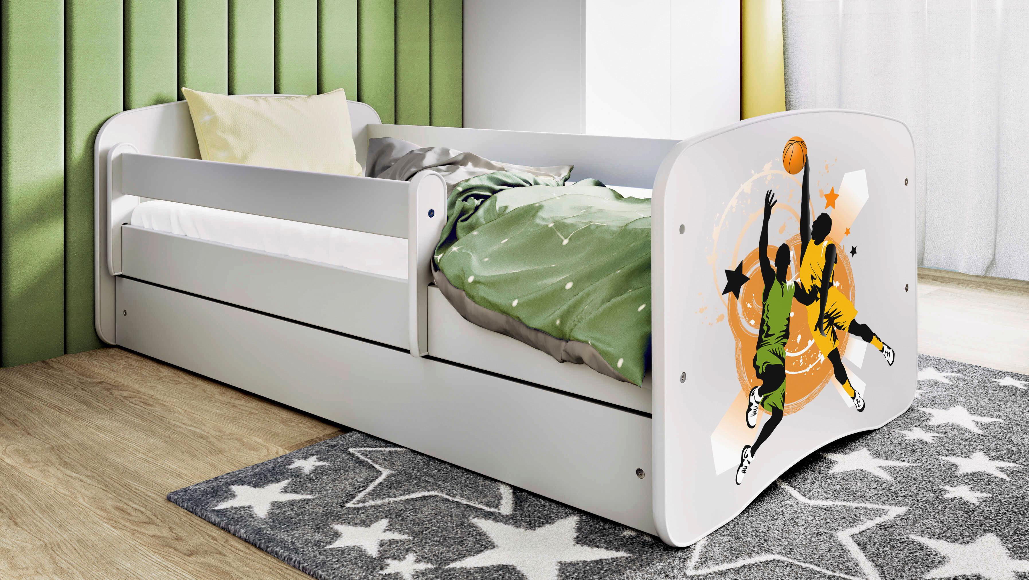 Kinder-/Juniorbett Babydreams inkl. Matratze 80x160 - Birkefarben/Weiß, MODERN, Holz/Holzwerkstoff (80/160cm) - MID.YOU