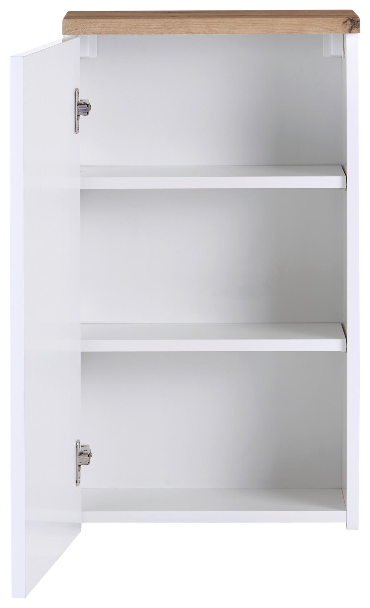 Hängeschrank grifflos Marbella B: 40 cm Weiß/Eiche Dekor - Weiß, MODERN, Holzwerkstoff (40/70/20cm)