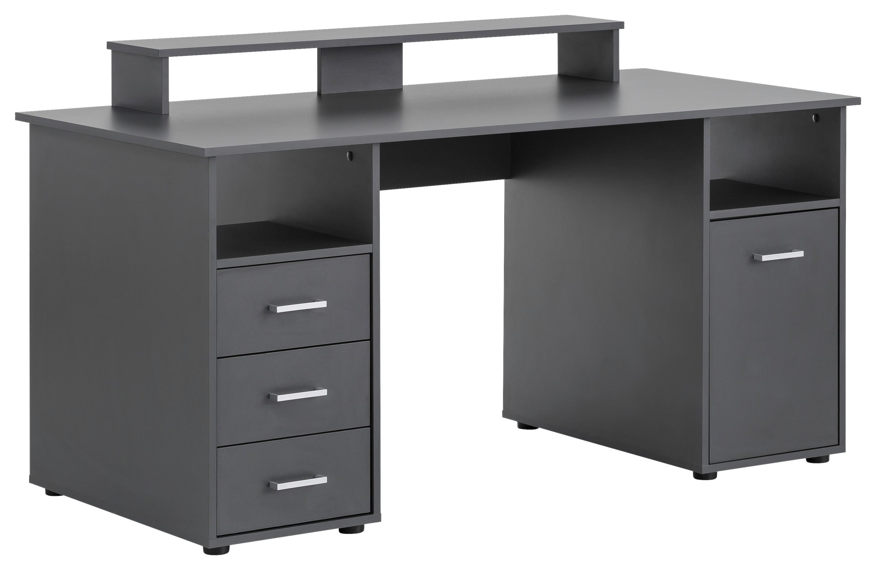 Schreibtisch B 70 Cm H 70 Cm Niels, Anthrazit - Anthrazit/Schwarz, MODERN, Holzwerkstoff (150/70/70cm)