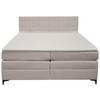 Boxspringbett Mitto mit Topper 160x200 cm - Lavagrau/Schwarz, KONVENTIONELL, Textil/Metall (160/200cm)