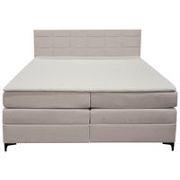Boxspringbett Mitto mit Topper 140x200 cm - Lavagrau/Schwarz, KONVENTIONELL, Textil/Metall (140/200cm)