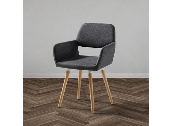Stolička S Podrúčkami Nala - sivá/farby buku, Moderný, drevo/textil (55/79/57cm) - Modern Living Stolička S Podrúčkami Nala - sivá/farby buku, Moderný, drevo/textil (55/79/57cm) - Modern Living