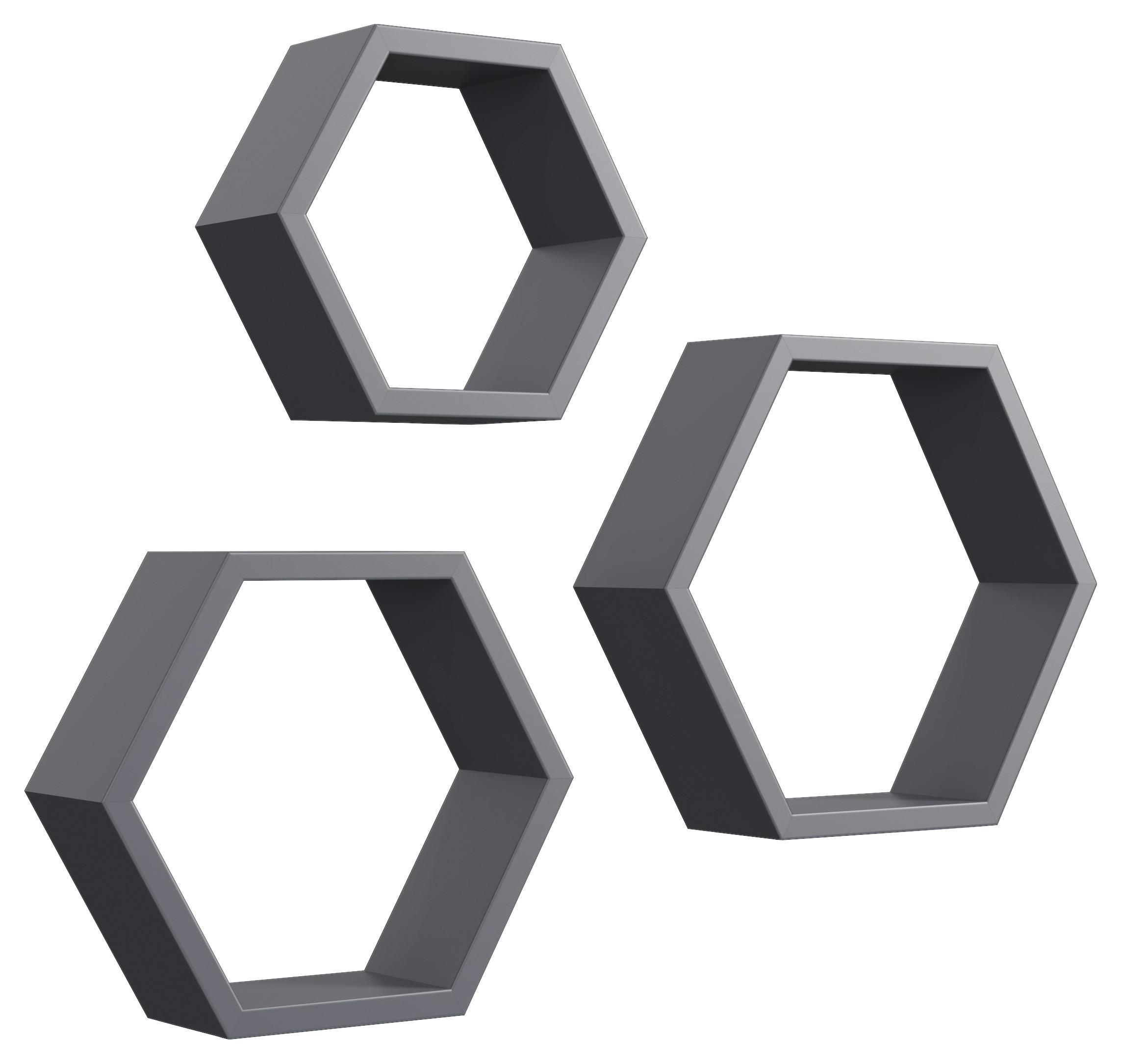 Wandregal Carla - Anthrazit, MODERN, Holzwerkstoff (34/29/24/30/25/20/9cm)