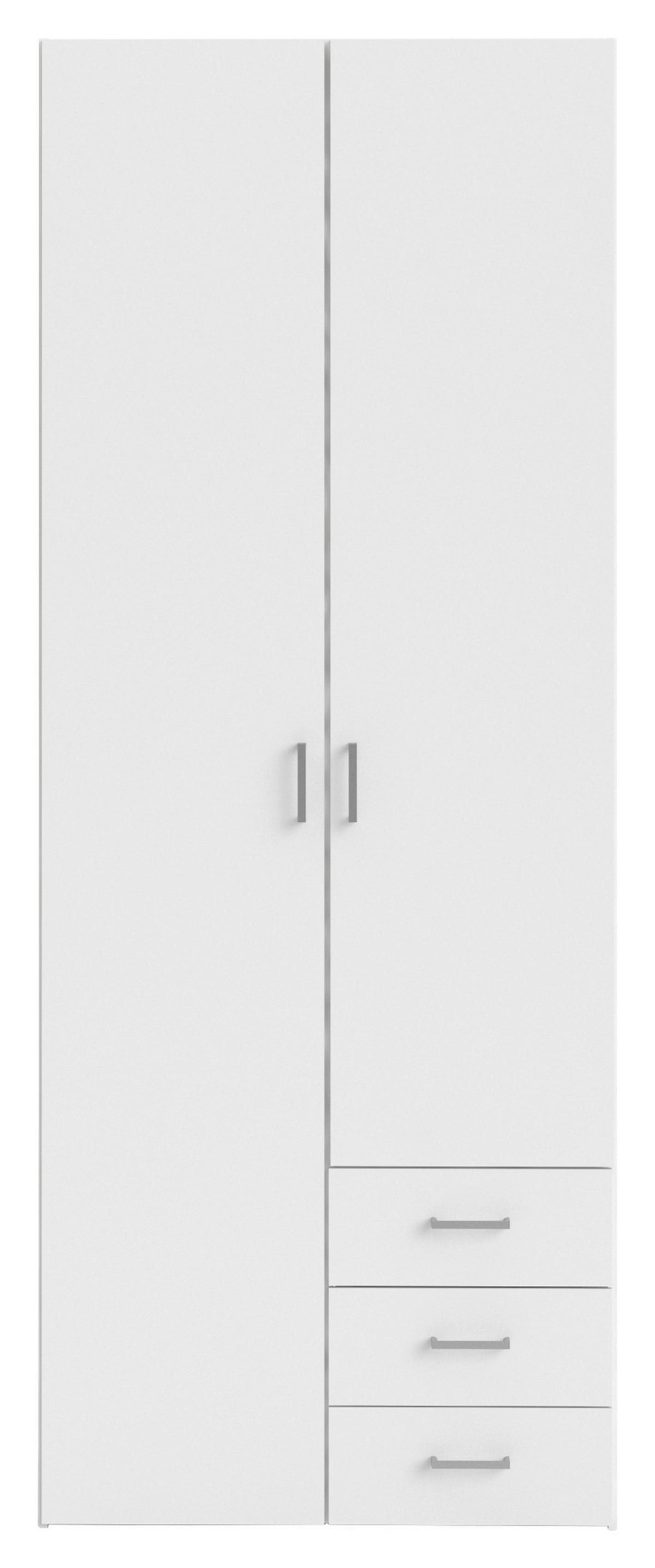 Kleiderschrank Space, Weiß, B: 77,6 Cm - Weiß, Basics, Holzwerkstoff (77,6/200,4/49,5cm) - MID.YOU