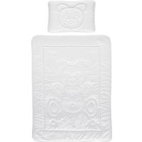 DĚTSKÁ PŘIKRÝVKA S POLŠTÁŘEM Teddy, 40/60+100/135cm, bílá - bílá, textil (100/135cm) - Nadana