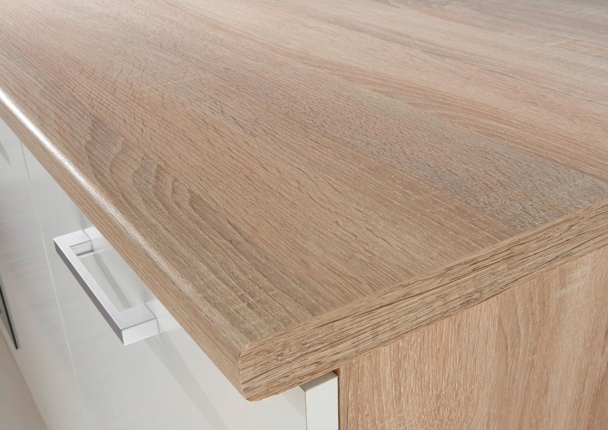 Küchenzeile Welcome Andy ohne Geräte 270 cm Weiß/Eiche Dekor - Weiß/Sonoma Eiche, MODERN, Holzwerkstoff (270/195/60cm)