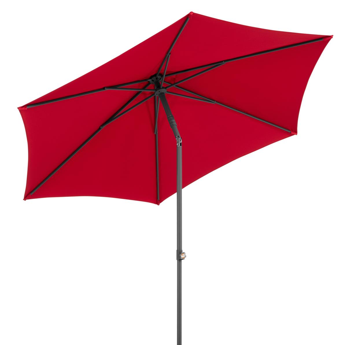 Sonnenschirm Sevilla BxHxT: 270x270x246 cm Rot - Anthrazit/Rot, Basics, Textil/Metall (270/270/246cm) - Schneider
