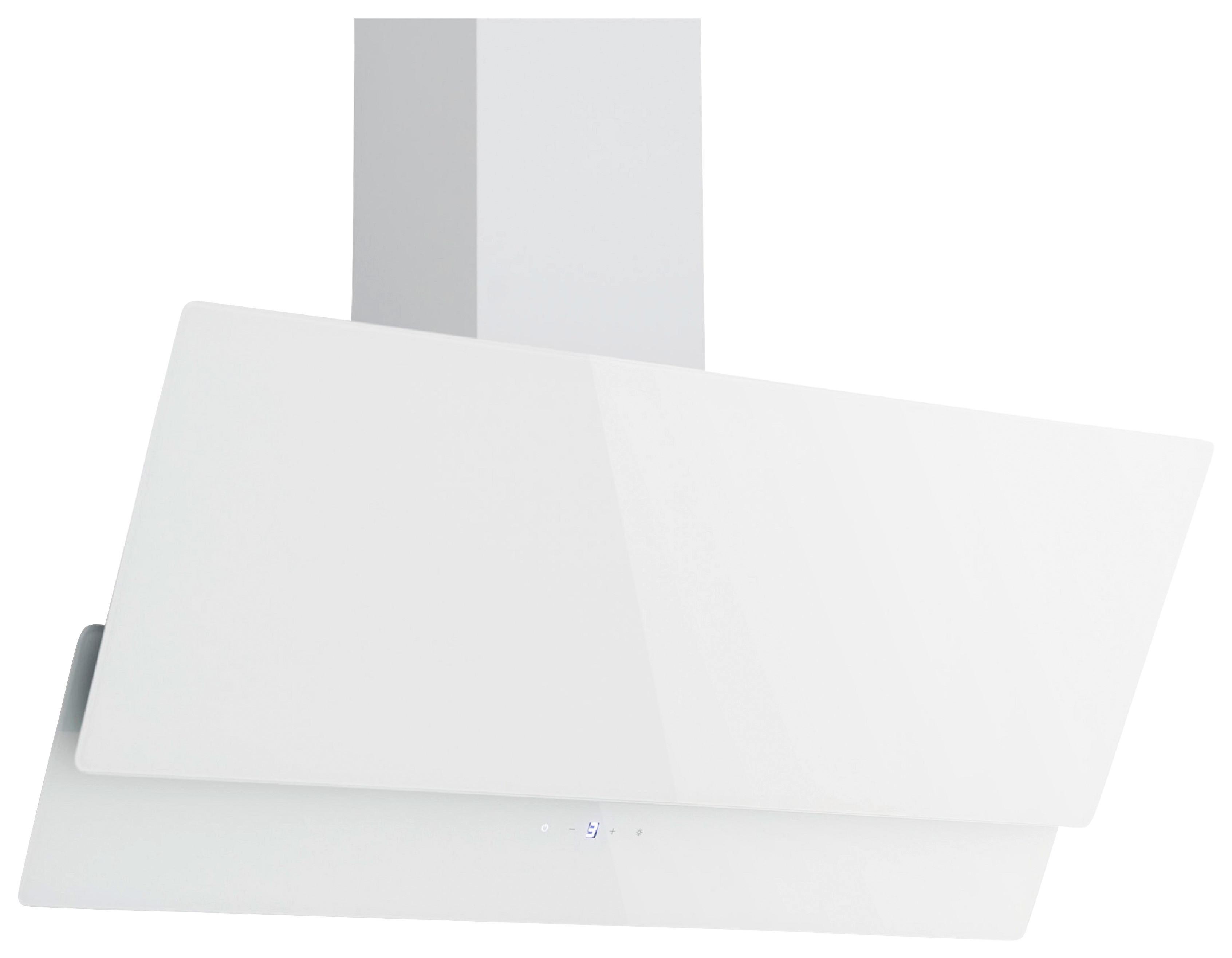 Kopffreihaube Respekta Nika Stahl/glas Weiß B: 89,5 Cm Led - Weiß, Trend, Glas/Metall (89,5/34,5-109,5/38,5cm) - Respekta