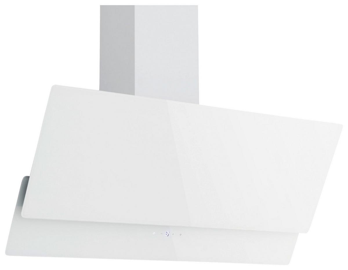 Kopffreihaube Respekta Nika Stahl/glas Weiß B: 89,5 Cm Led - Weiß, Trend, Glas/Metall (89,5/34,5-109,5/38,5cm) - Respekta