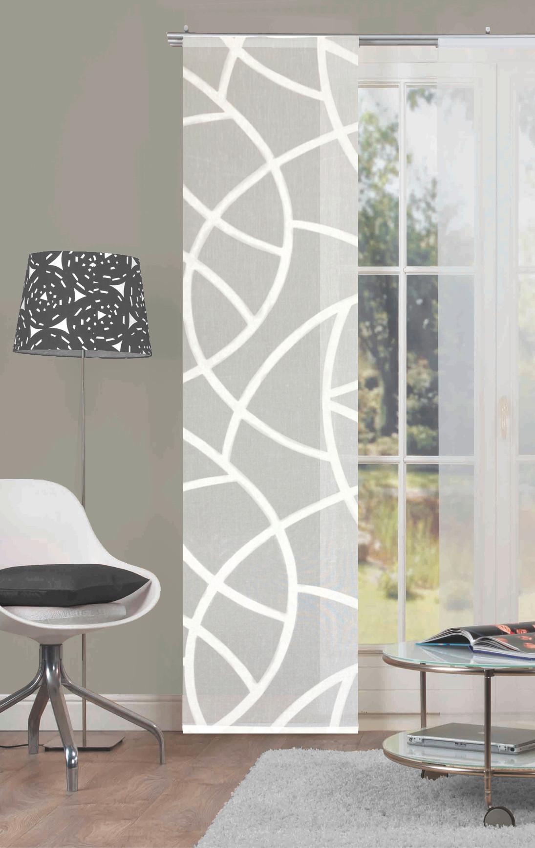 Flächenvorhang Weiß B: 60 cm - Weiß, Design, Textil (60/245cm)