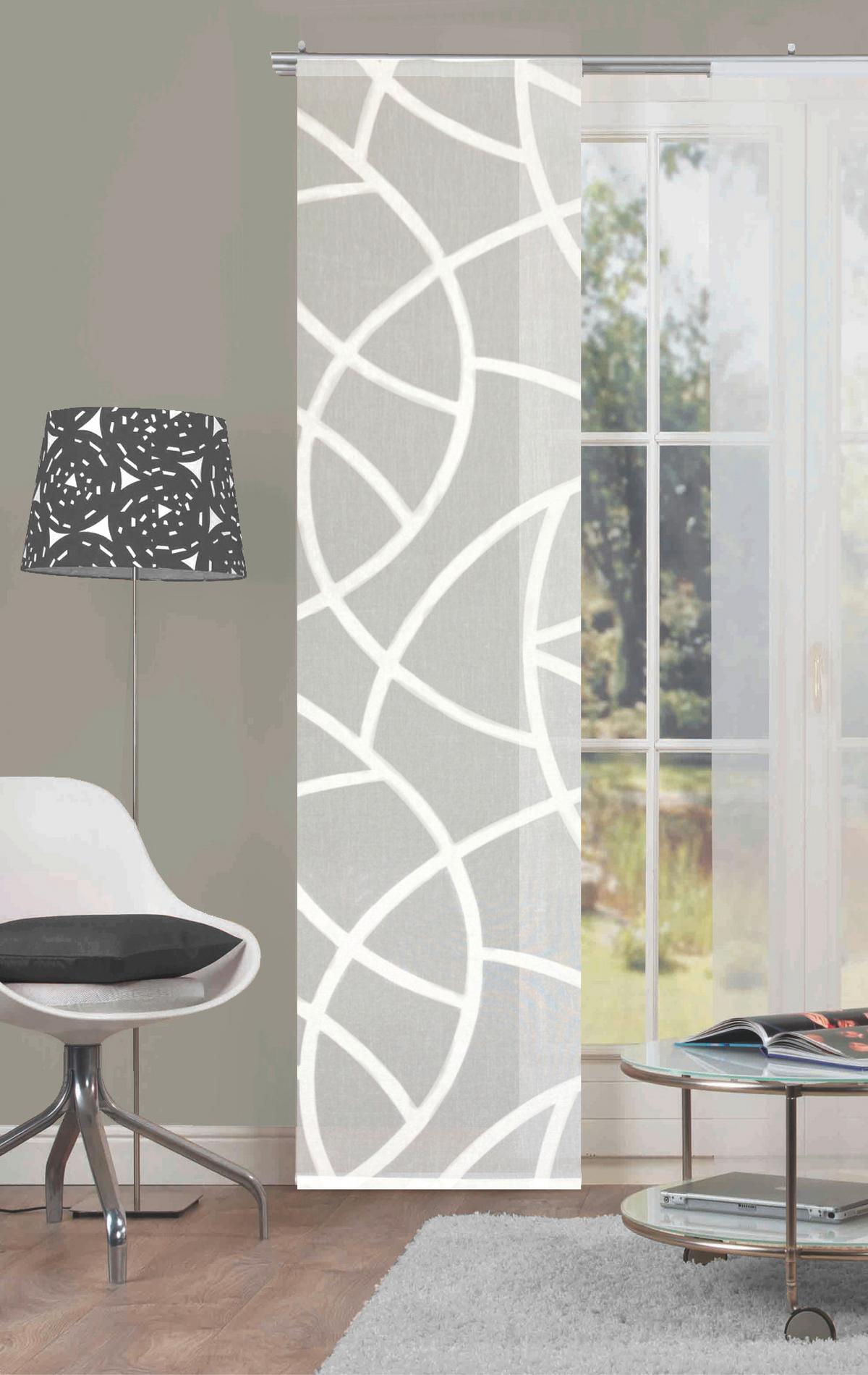 Flächenvorhang Weiß B: 60 Cm - Weiß, Design, Textil (60/245cm)