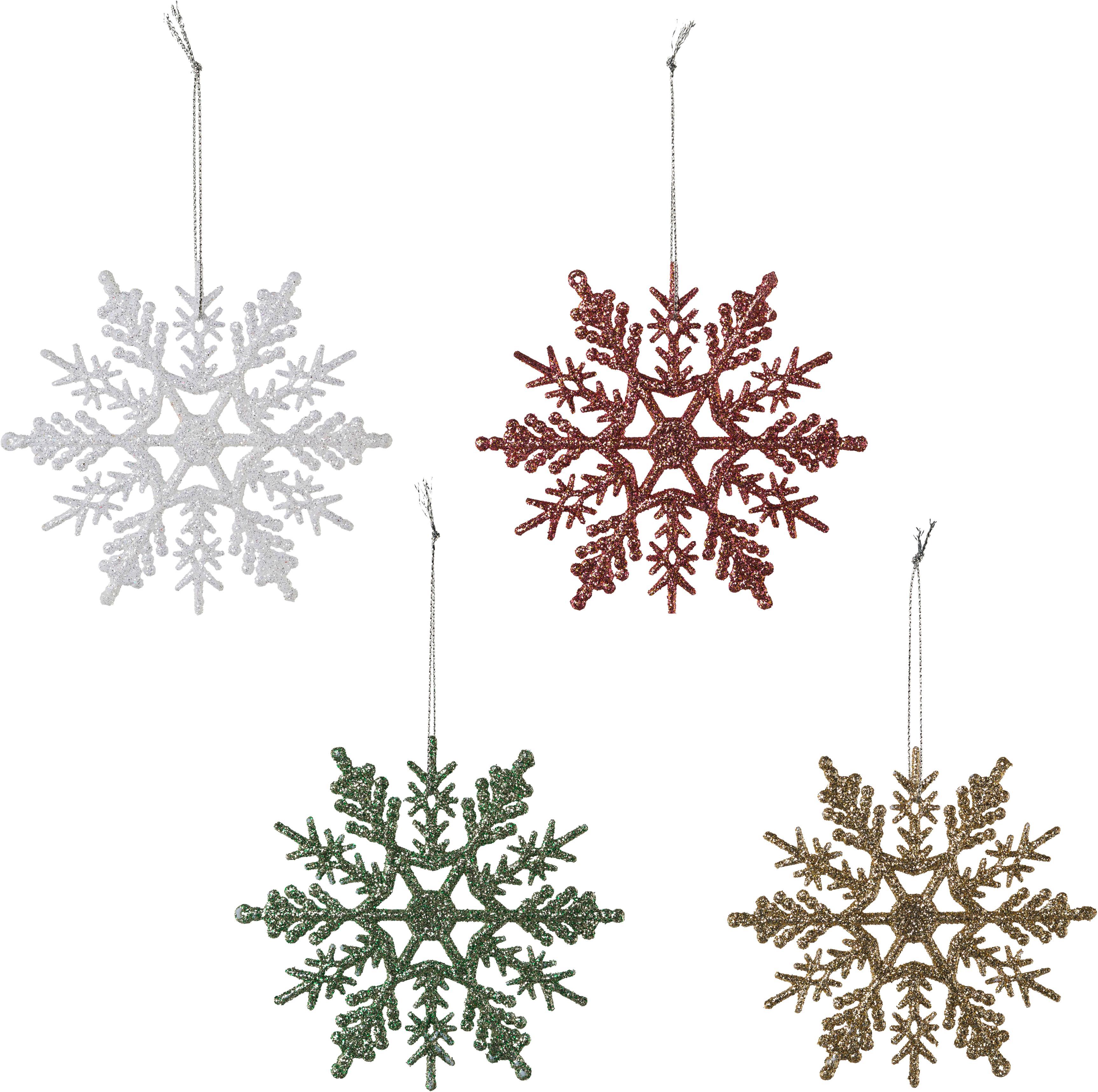 Függődíszek Schneeflocke - Arany/Zöld, modern, Műanyag (7,5/0,2/7,5cm)