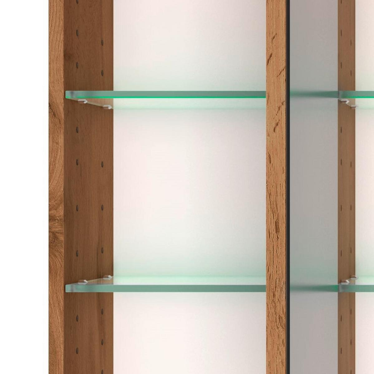Spiegelschrank Manchester Led 3 Türen 60x64x20 cm - Eichefarben, MODERN, Glas/Holzwerkstoff (60/64/20cm) - Held
