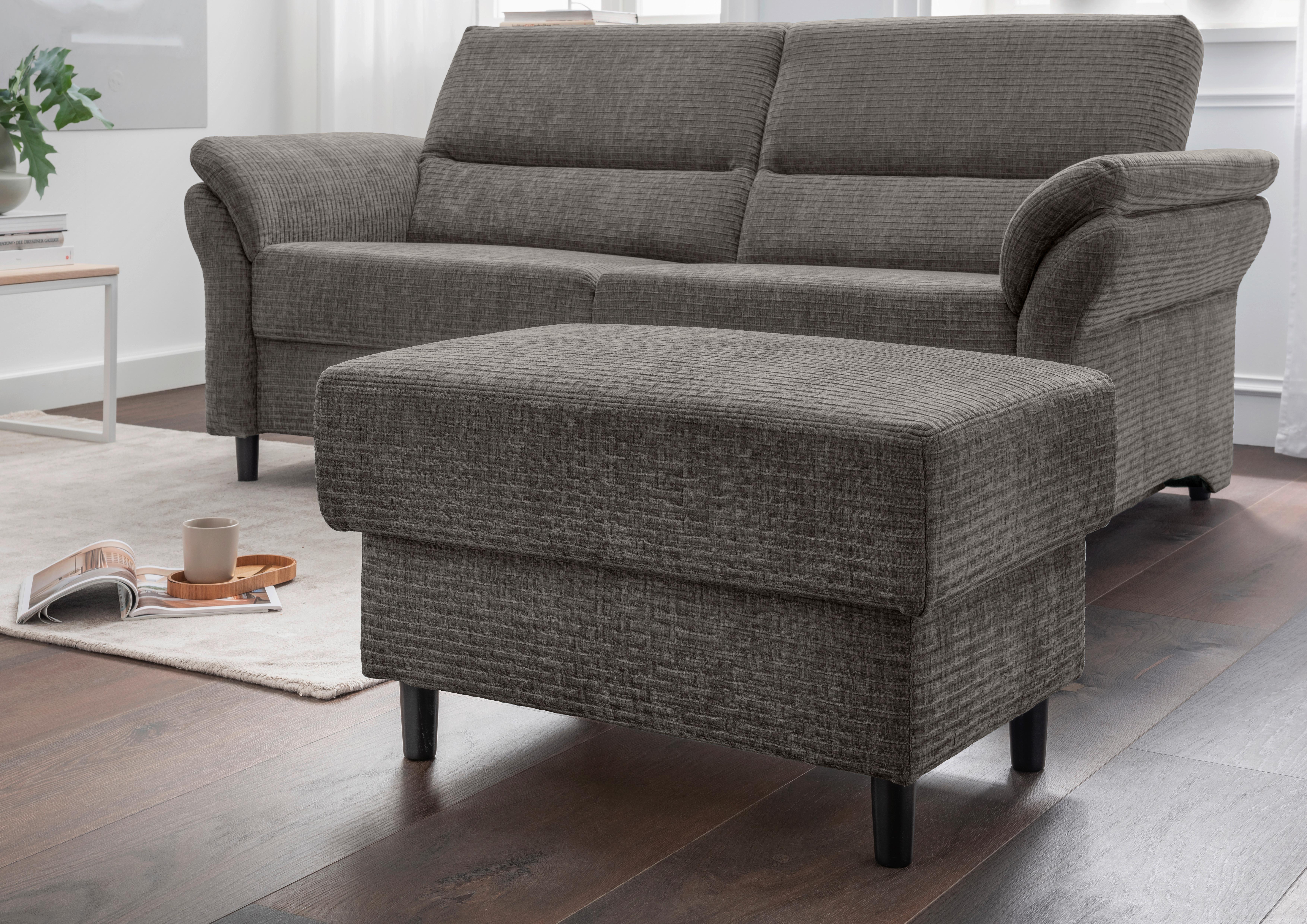 Hocker Cavoli, Graubraun B: 76 - Graubraun/Schwarz, MODERN, Textil (76/46/55cm) - Livetastic