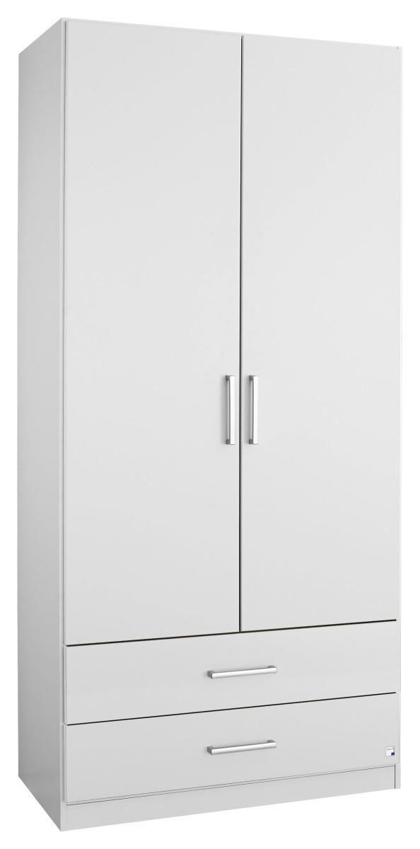 Skříň S Otočnými Dveřmi Albero 91 Cm - bílá/barvy hliníku, Konvenční (91/197/54cm) - MID.YOU
