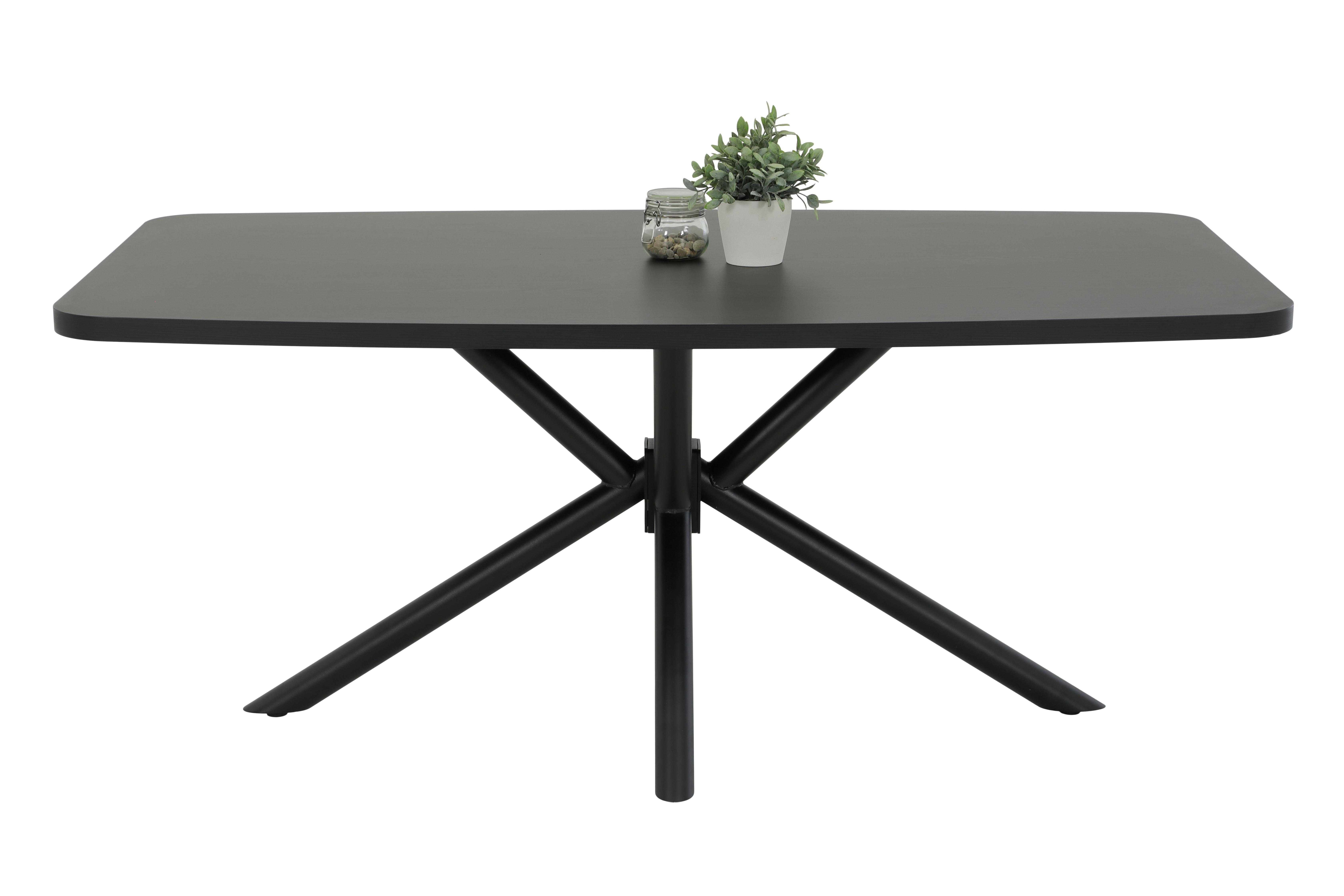 ESSTISCH JANA II T - Schwarz, MODERN, Holzwerkstoff/Metall (180/76/100cm) - P & B