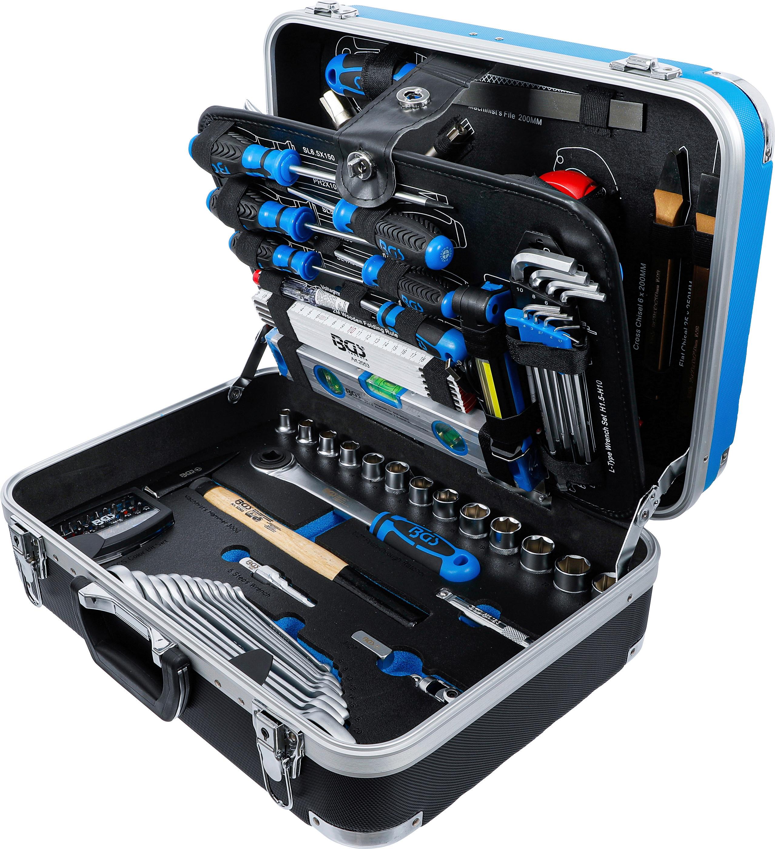 Werkzeugkoffer Sanitär-Werkzeugkoffer - Blau/Schwarz, Basics (47,8/18,4/38,5cm)