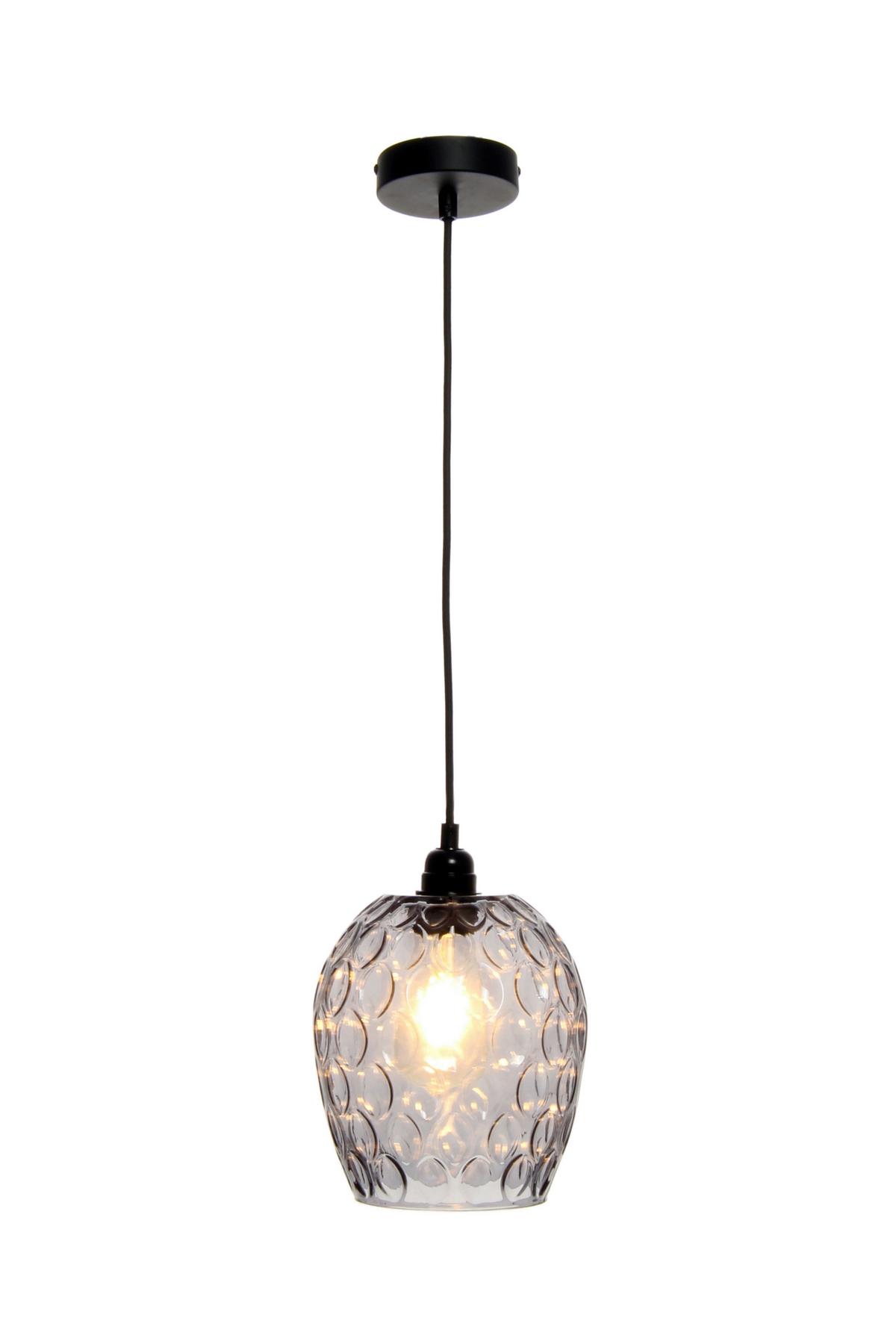 Hängeleuchte Corona Grau B: 18 cm - Grau, Basics, Glas (18/18/27cm) - Kayoom