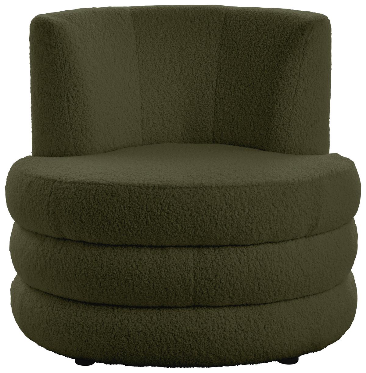 Designsessel Magari - Edelstahlfarben/Olivgrün, Trend, Textil (90/82/85cm) - Livetastic