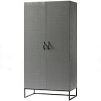 Drehtürenschrank Morris, Grau/schwarz B: 100 Cm - Grau, Design, Holz (100/195/53cm) - Livetastic