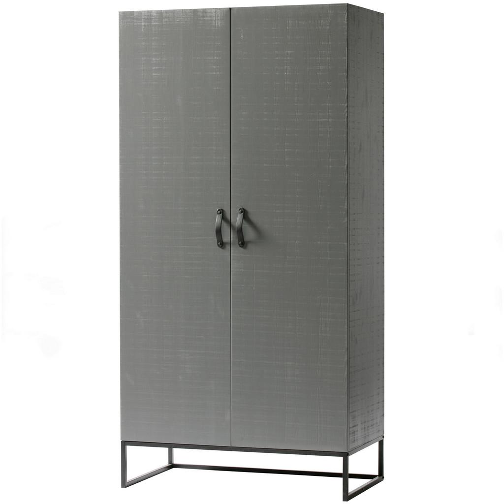 Drehtürenschrank Morris, Grau/schwarz B: 100 Cm
