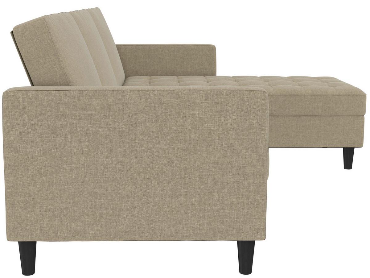 Ecksofa Palermo Cappuccino, mit Stauraum - Schwarz/Cappuccino, Basics, Textil (213/154cm) - Livetastic