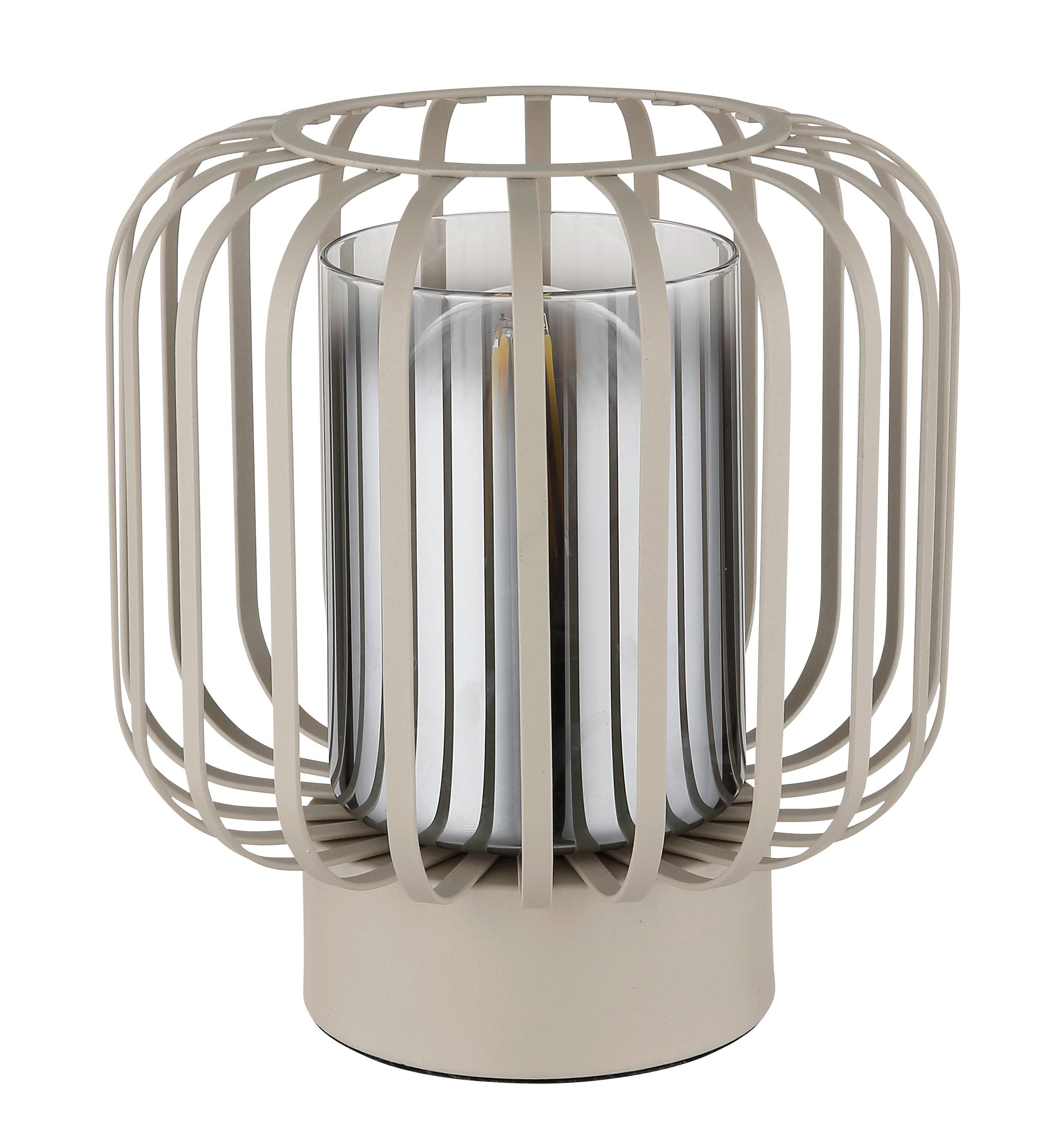 STOLNÍ LAMPA ALFRED - šedá/černá, Design, kov/textil (18/19cm) - Globo