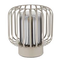 STOLNÁ LAMPA ALFRED - číra/čierna, Design, kov/textil (18/19cm) - Globo