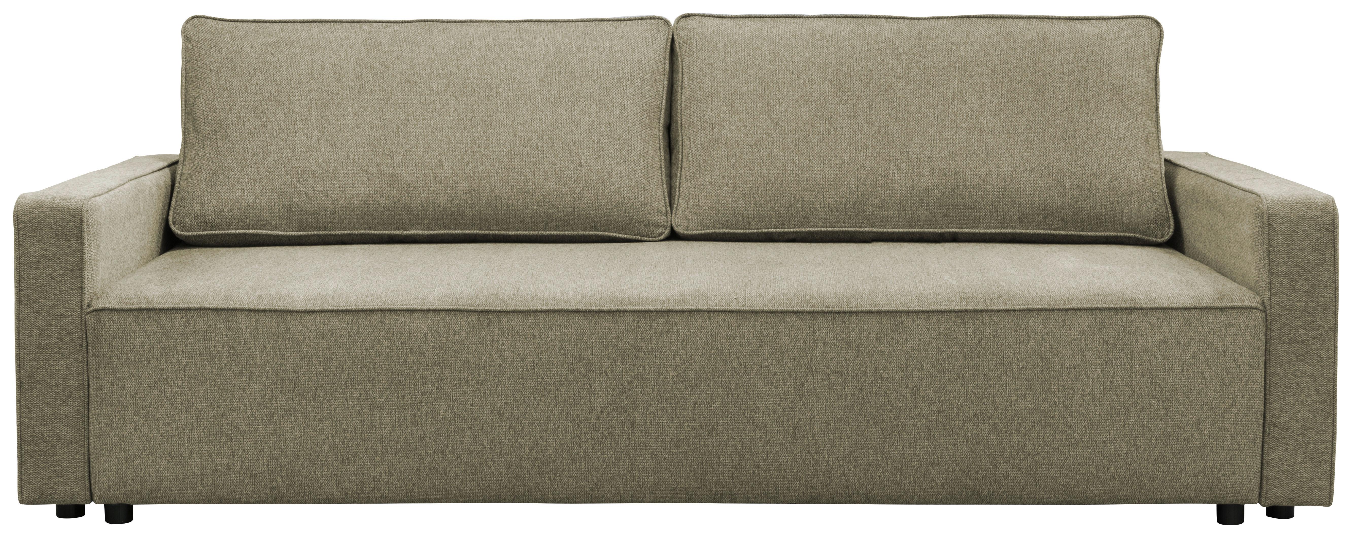 Rozkládací pohovka NICOLE, světle hnědá barva - světle hnědá, Moderní, textil/plast (232/90/100cm)